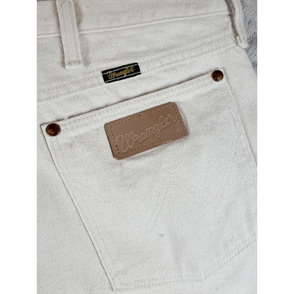Vtg 80s Wrangler 42x32 USA White Denim Jeans Western Cowboy - Picture 8 of 8